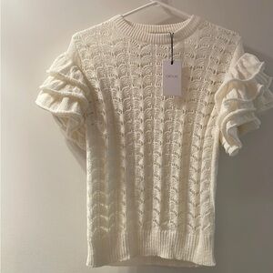 Greylin Ivory Textured Knit Top